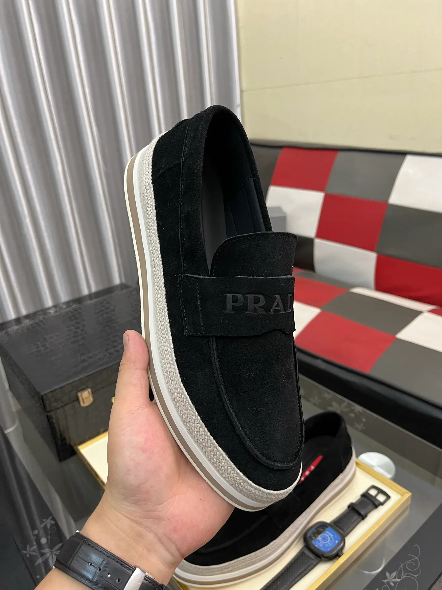 Men's men's shoes 💰458⌚️⌚️prada: new spring and summer casual shoes, sports sneakers, fabric: imported cowhide, lining: original lining, sole: original sole, size: 38-445️⃣color optional